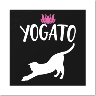 Yogato Cat Pose Funny Yoga Posters and Art